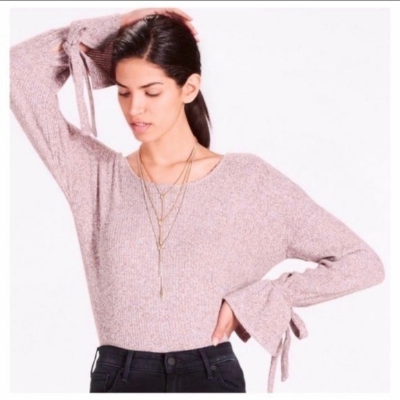 🌀 Lucky Brand Bell Sleeve Lightweight Marled Sweater - Picture 4 of 8